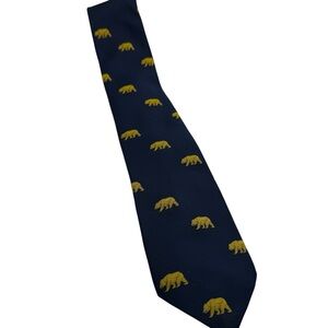 Blue and Gold Tie with Whimsical Pattern